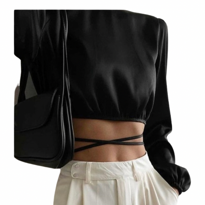 Satin Crop Blouse