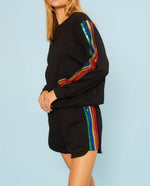 Rainbow Sequin trimmed Terry sweatshirt