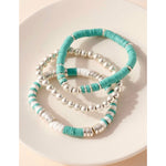 Rubber Disc Beads Bracelet Set