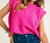 Hot pink sleeveless sweater vest