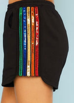 Rainbow Sequin trimmed Terry sweatshirt