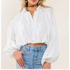 Balloon Sleeves Cropped Shirt