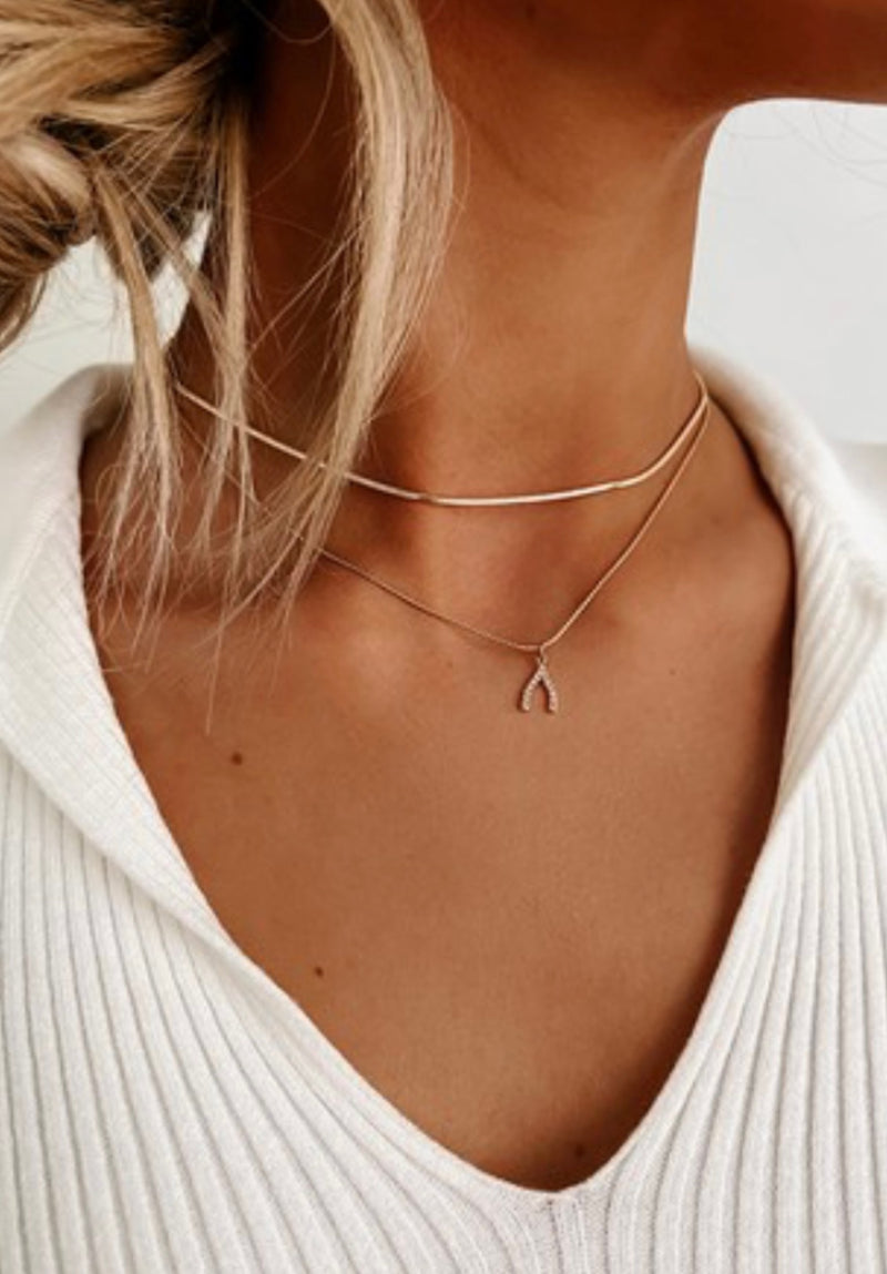 Wishbone Layered Necklace Set