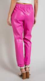 Faux Leather Drawstring Pants