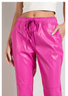 Faux Leather Drawstring Pants